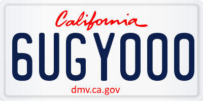 CA license plate 6UGY000