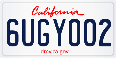 CA license plate 6UGY002