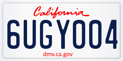 CA license plate 6UGY004