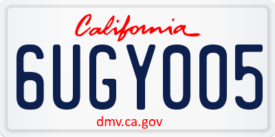 CA license plate 6UGY005