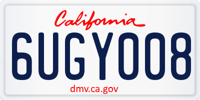 CA license plate 6UGY008