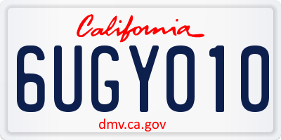 CA license plate 6UGY010