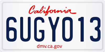 CA license plate 6UGY013