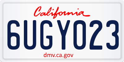 CA license plate 6UGY023