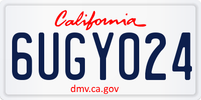 CA license plate 6UGY024