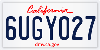 CA license plate 6UGY027