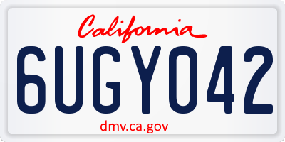 CA license plate 6UGY042