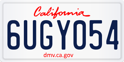 CA license plate 6UGY054