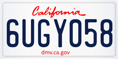 CA license plate 6UGY058