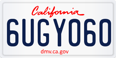 CA license plate 6UGY060