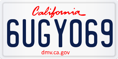 CA license plate 6UGY069