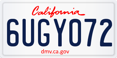 CA license plate 6UGY072