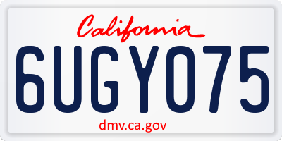 CA license plate 6UGY075