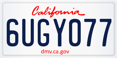 CA license plate 6UGY077