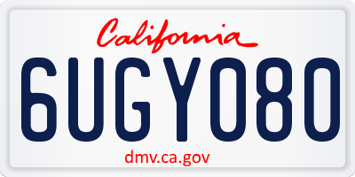 CA license plate 6UGY080