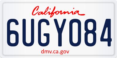 CA license plate 6UGY084