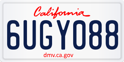 CA license plate 6UGY088