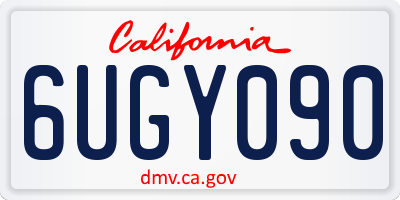 CA license plate 6UGY090