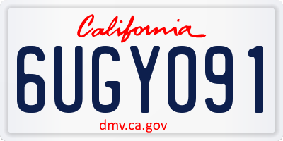 CA license plate 6UGY091
