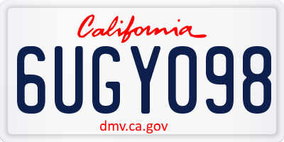 CA license plate 6UGY098