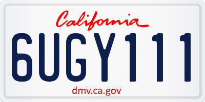CA license plate 6UGY111