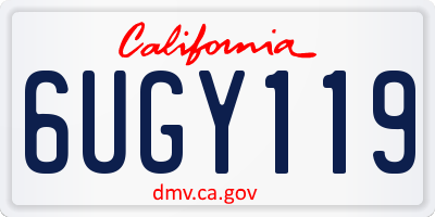 CA license plate 6UGY119