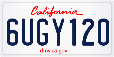CA license plate 6UGY120