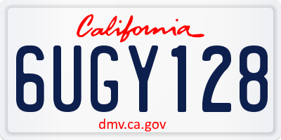 CA license plate 6UGY128