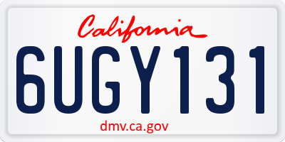 CA license plate 6UGY131