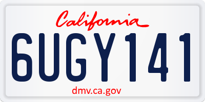 CA license plate 6UGY141