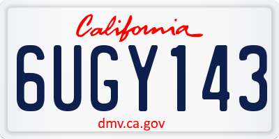 CA license plate 6UGY143
