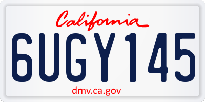 CA license plate 6UGY145