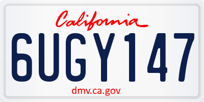 CA license plate 6UGY147