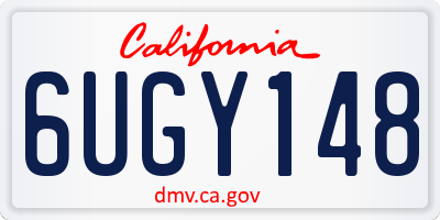 CA license plate 6UGY148