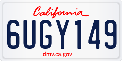 CA license plate 6UGY149
