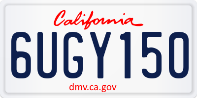 CA license plate 6UGY150