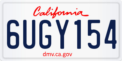 CA license plate 6UGY154