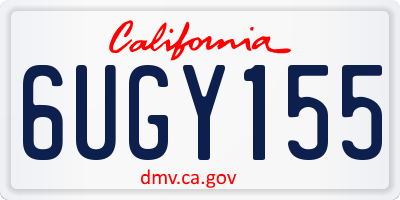 CA license plate 6UGY155