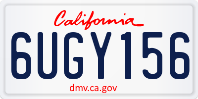 CA license plate 6UGY156
