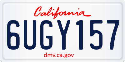 CA license plate 6UGY157