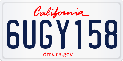 CA license plate 6UGY158