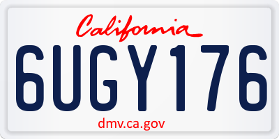 CA license plate 6UGY176