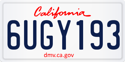 CA license plate 6UGY193