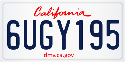 CA license plate 6UGY195