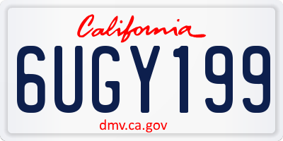 CA license plate 6UGY199