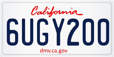 CA license plate 6UGY200