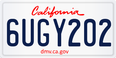 CA license plate 6UGY202