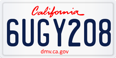 CA license plate 6UGY208