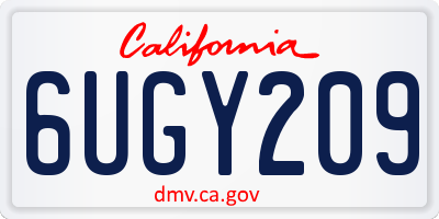 CA license plate 6UGY209