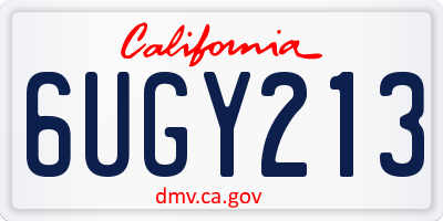 CA license plate 6UGY213